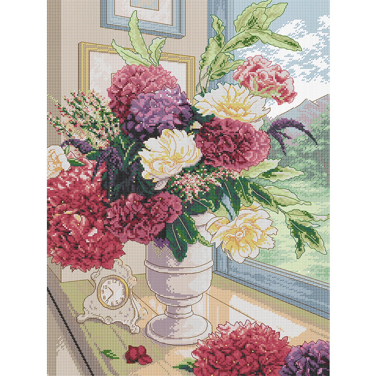 A Bouquet Of Flowers - 14CT Stamped Cross Stitch 41*54CM (Joy Sunday)