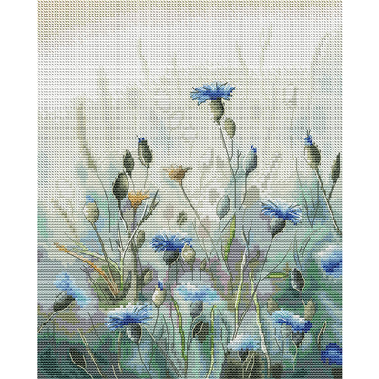 Cornflowers - 14CT Stamped Cross Stitch 28*35CM (Joy Sunday)