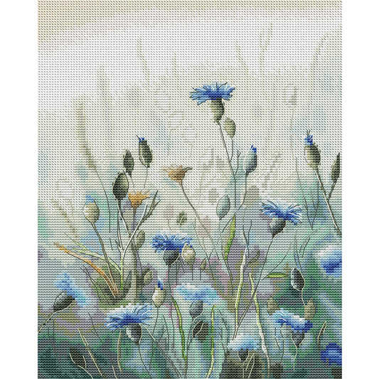 Cornflowers - 14CT Stamped Cross Stitch 28*35CM (Joy Sunday)