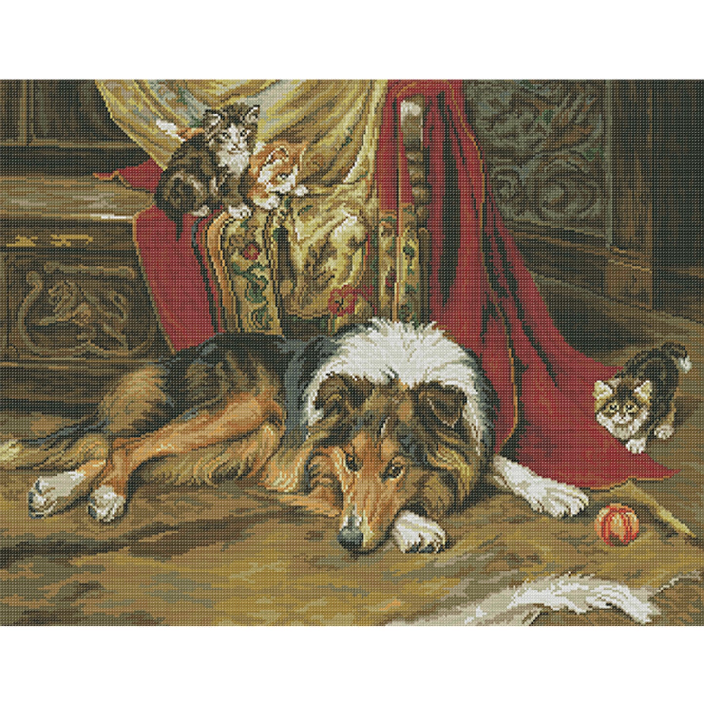 German Shepherd - 14CT Stamped Cross Stitch 66*52CM (Joy Sunday)