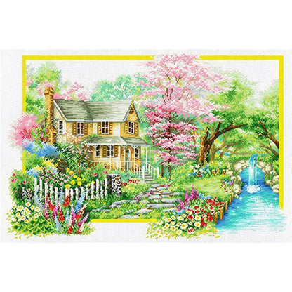 4Pcs Spring, Summer, Autumn, Winter - 11CT Stamped Cross Stitch 85*60CM (Mona Lisa Brand)