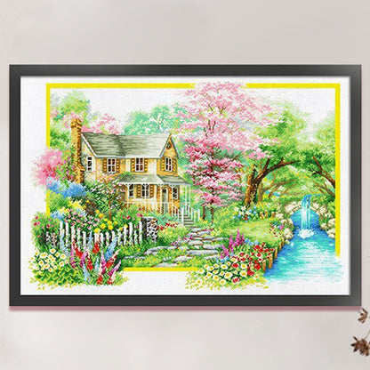 4Pcs Spring, Summer, Autumn, Winter - 11CT Stamped Cross Stitch 85*60CM (Mona Lisa Brand)