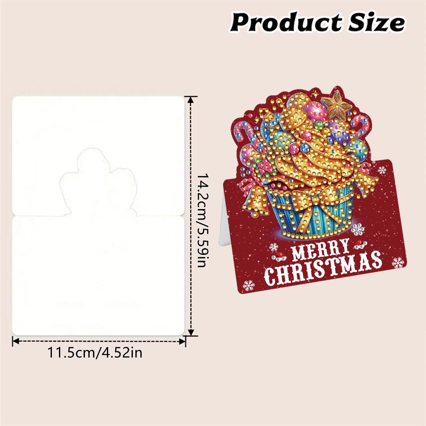6 Packs Christmas Cupcake DIY Diamond Painting Greeting Cards for Adults Gifts