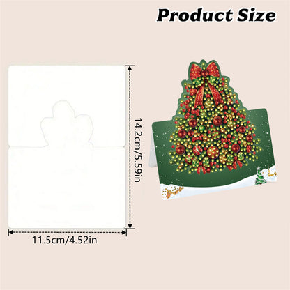 6 Packs Christmas Tree DIY Diamond Painting Greeting Cards for Adults Gifts