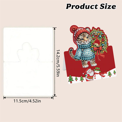 6 Packs Christmas Animal DIY Diamond Painting Greeting Cards for Adults Gifts
