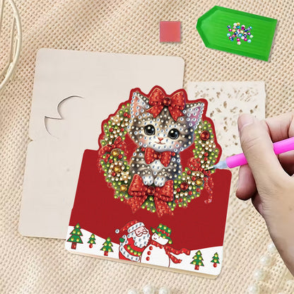 6 Packs Christmas Animal DIY Diamond Painting Greeting Cards for Adults Gifts