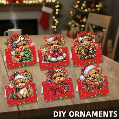 6 Packs Christmas Cow DIY Diamond Painting Greeting Cards for Adults Gifts