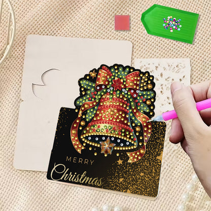 6 Packs Christmas Elements 1 DIY Diamond Painting Greeting Cards for Adults Gift