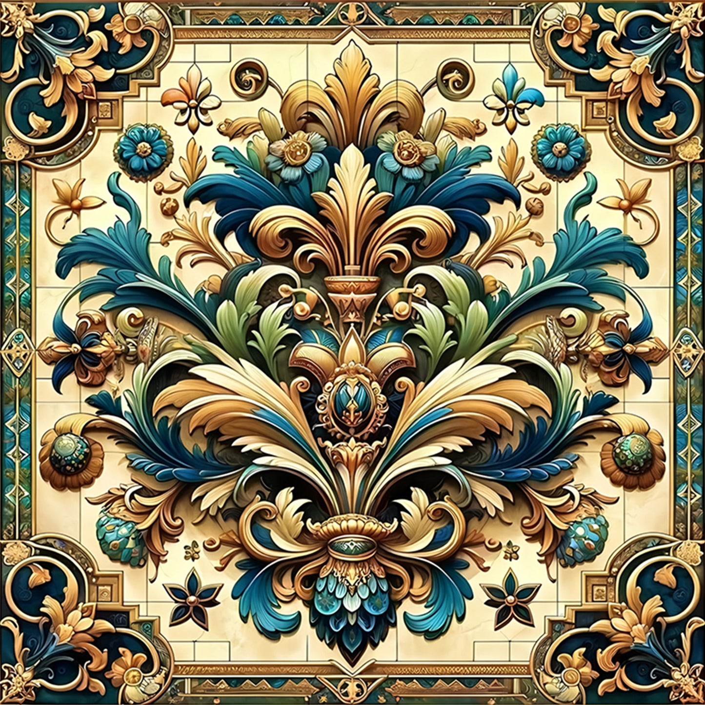 Floral Datura - Full Round Drill Diamond Painting 40*40CM