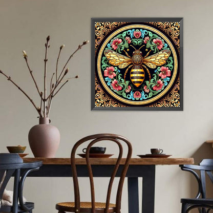 Floral Bees - Full Round Drill Diamond Painting 40*40CM