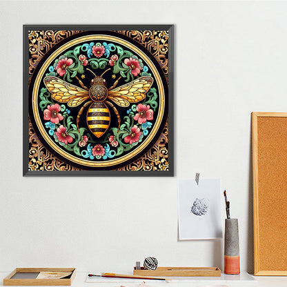 Floral Bees - Full Round Drill Diamond Painting 40*40CM