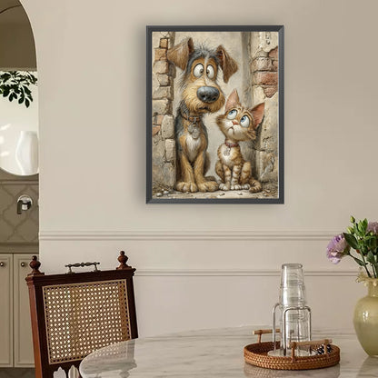 Cute Cats And Dogs - Full Round Drill Diamond Painting 30*40CM