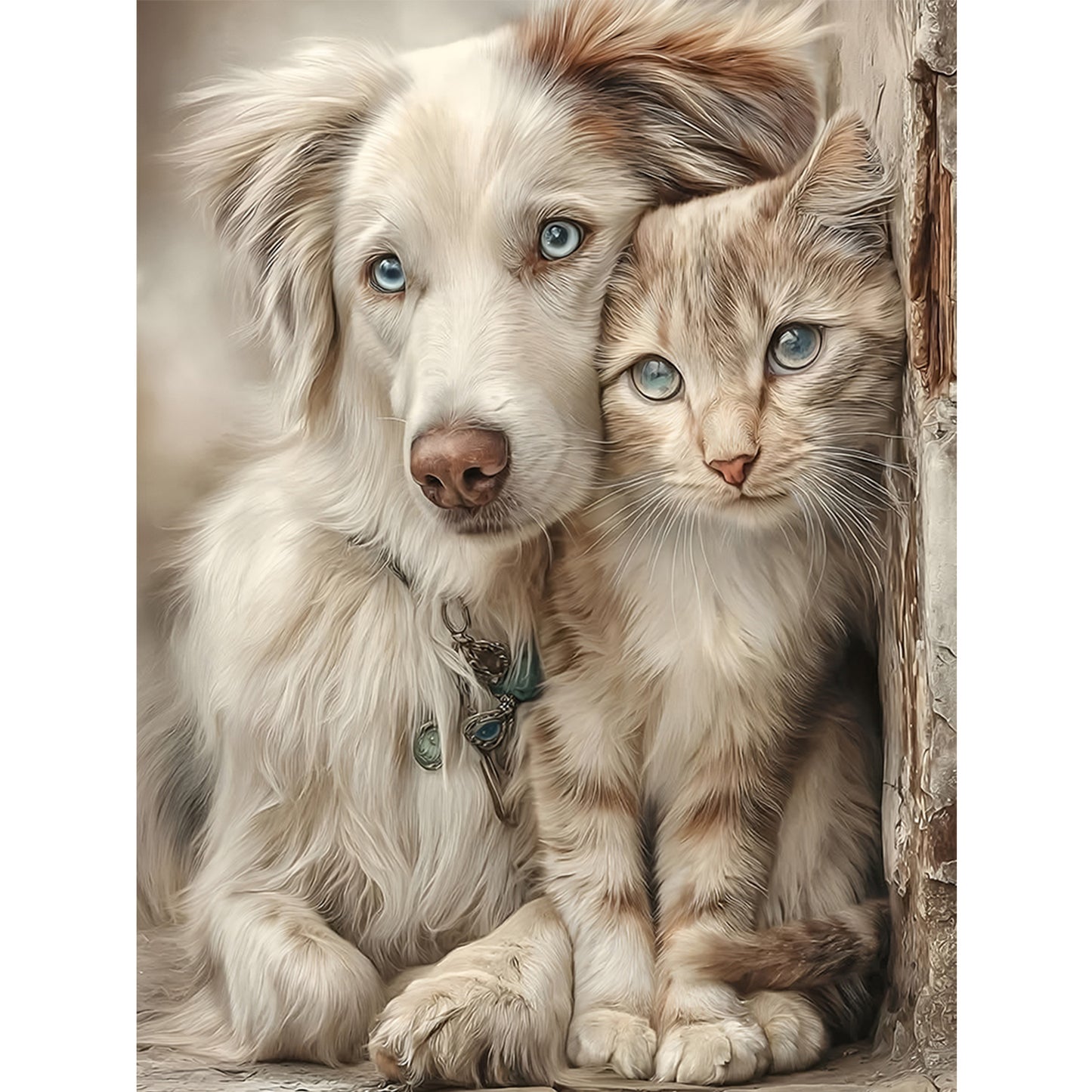 Cute Cats And Dogs - Full Round Drill Diamond Painting 30*40CM
