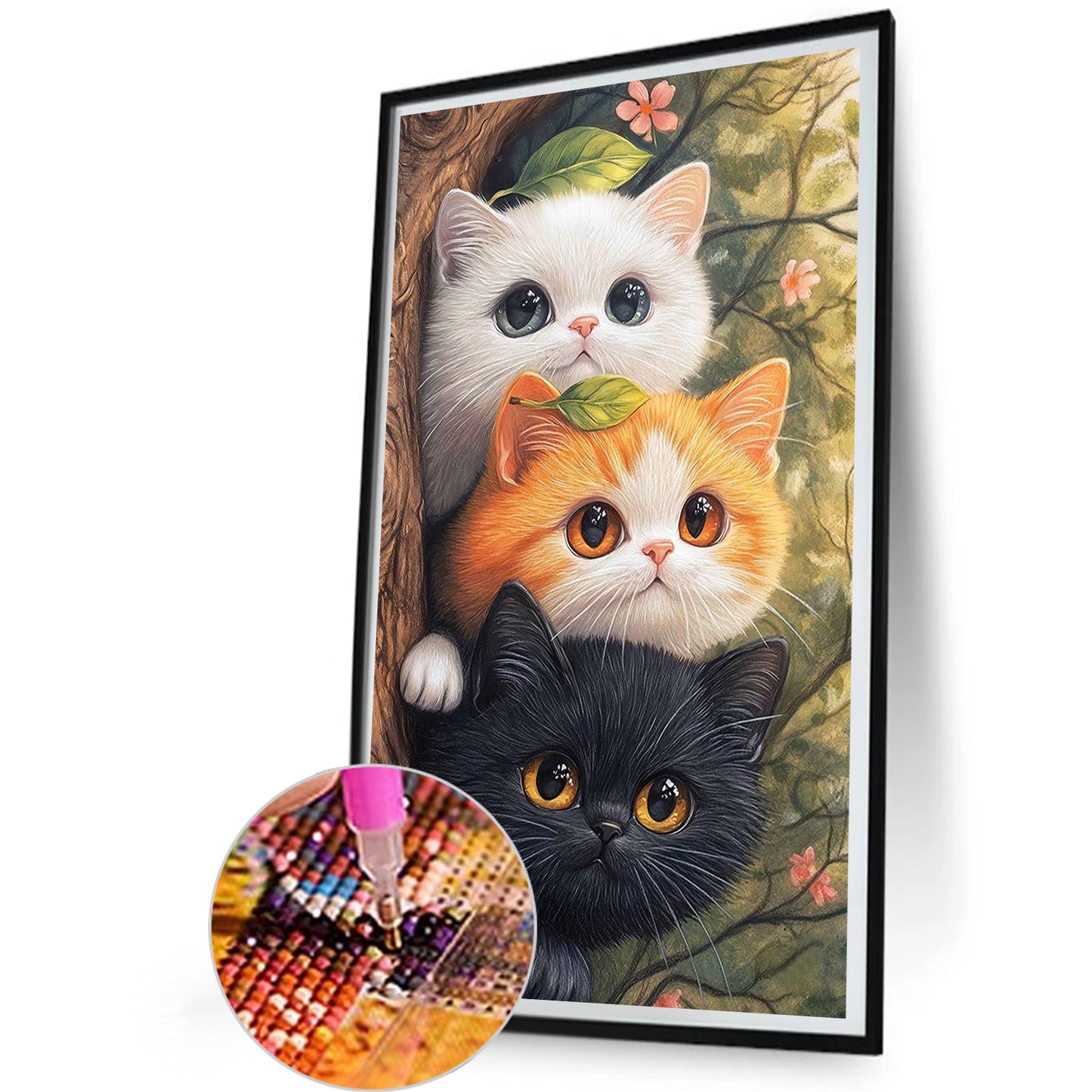 Tricolor Kitten - Full Round Drill Diamond Painting 30*50CM