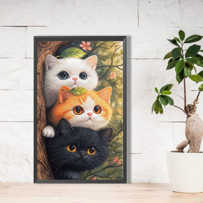 Tricolor Kitten - Full Round Drill Diamond Painting 30*50CM