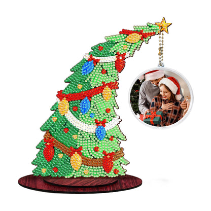 Christmas Tree DIY 2D Flat Wooden Desktop Diamond Art Kit for Adults Beginner(S)