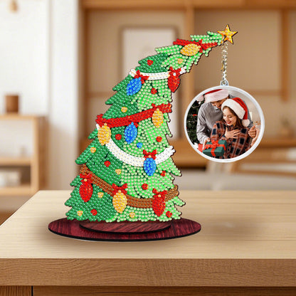 Christmas Tree DIY 2D Flat Wooden Desktop Diamond Art Kit for Adults Beginner(S)