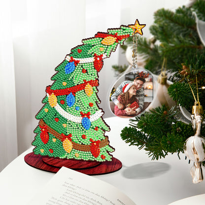 Christmas Tree DIY 2D Flat Wooden Desktop Diamond Art Kit for Adults Beginner(S)