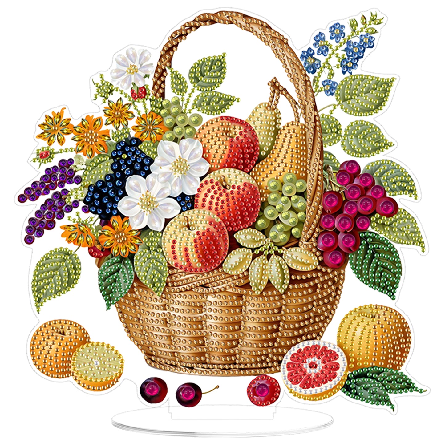 2D Flat DIY Fruit Basket Acrylic Diamond Painting Tabletop Ornaments Kit Gifts