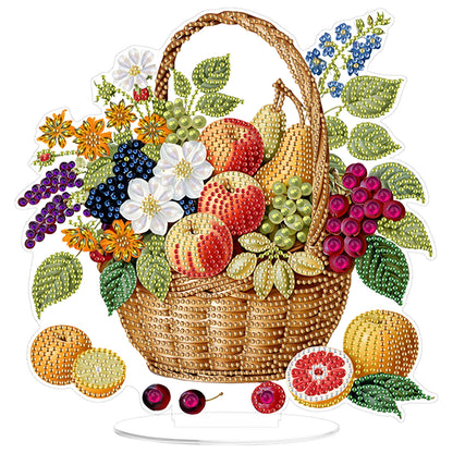 2D Flat DIY Fruit Basket Acrylic Diamond Painting Tabletop Ornaments Kit Gifts