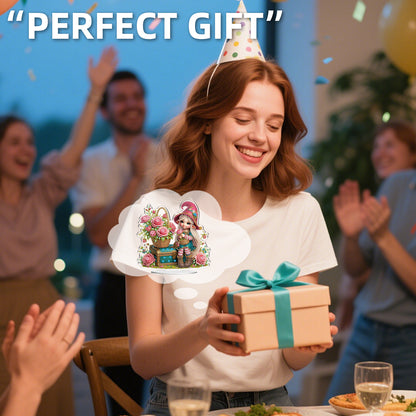 2D Flat DIY Fairy and Flowers Acrylic Diamond Painting Tabletop Ornaments Kit