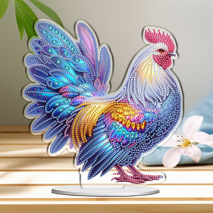 2D Flat DIY Chicken Acrylic Diamond Painting Tabletop Ornaments Kit Home Decor