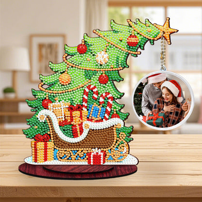 Photo Christmas Tree 5D DIY Diamond Art Tabletop Wood Decorations Ornament Kits