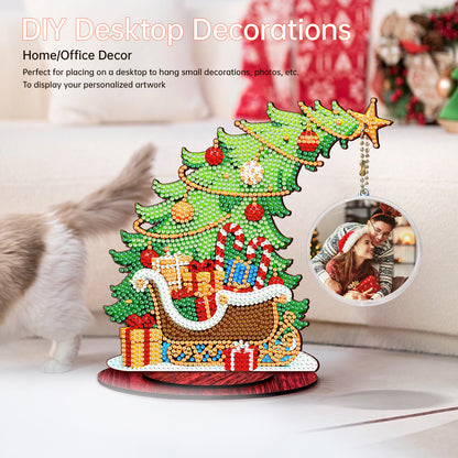 Photo Christmas Tree 5D DIY Diamond Art Tabletop Wood Decorations Ornament Kits