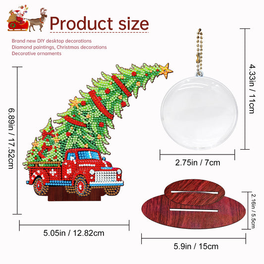 Photo Christmas Tree 5D DIY Diamond Art Tabletop Wood Decorations Ornament Kits