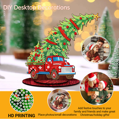 Photo Christmas Tree 5D DIY Diamond Art Tabletop Wood Decorations Ornament Kits