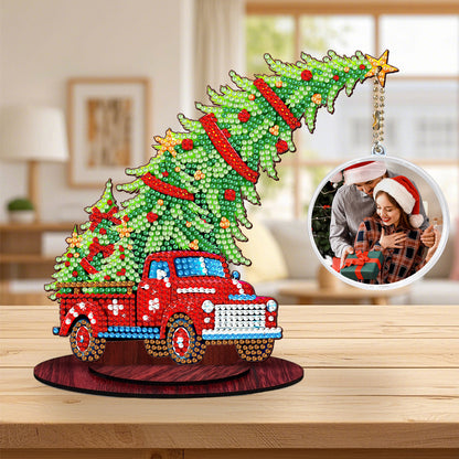 Photo Christmas Tree 5D DIY Diamond Art Tabletop Wood Decorations Ornament Kits