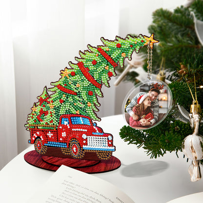 Photo Christmas Tree 5D DIY Diamond Art Tabletop Wood Decorations Ornament Kits