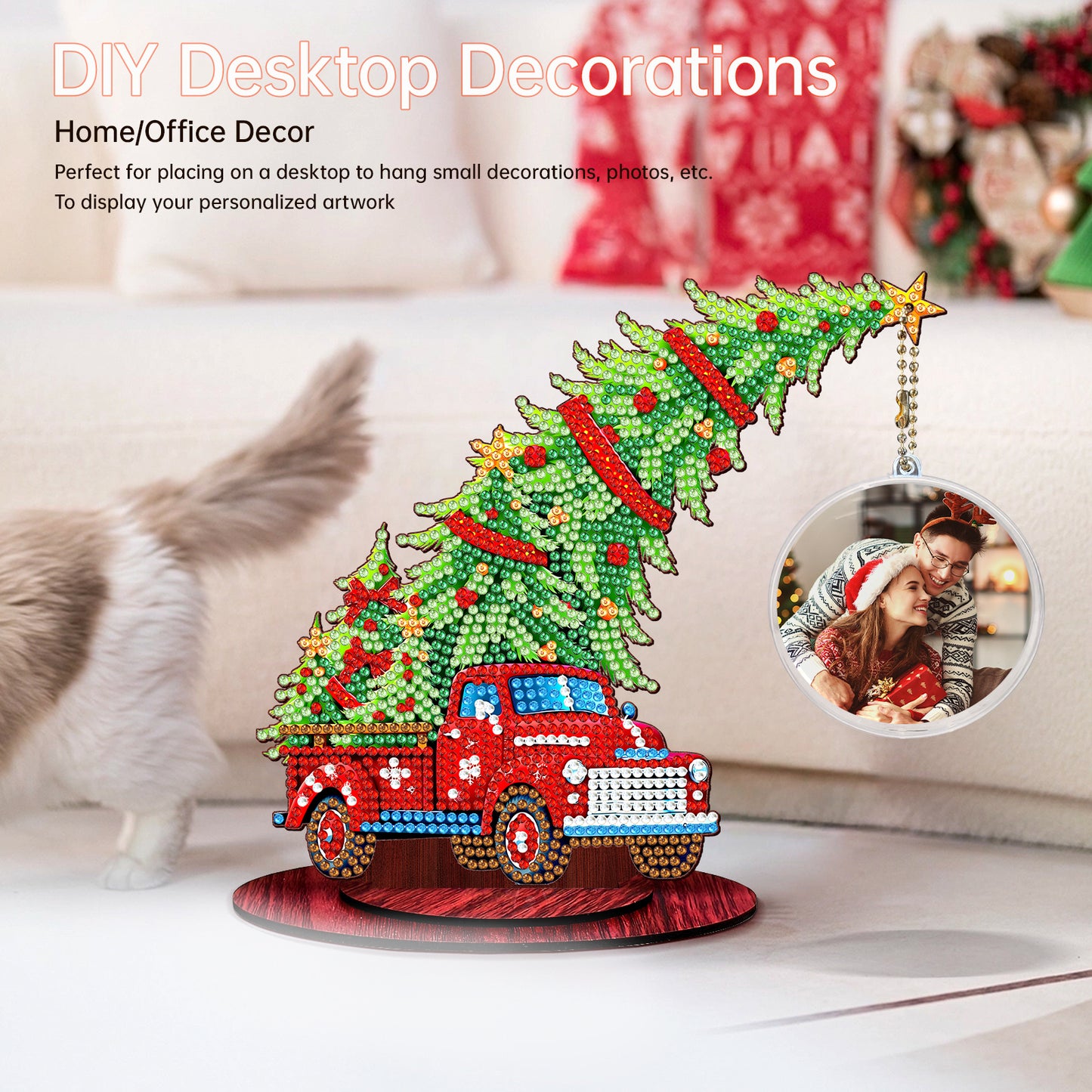 Photo Christmas Tree 5D DIY Diamond Art Tabletop Wood Decorations Ornament Kits