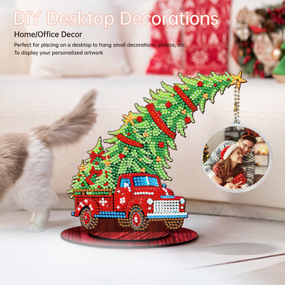 Photo Christmas Tree 5D DIY Diamond Art Tabletop Wood Decorations Ornament Kits