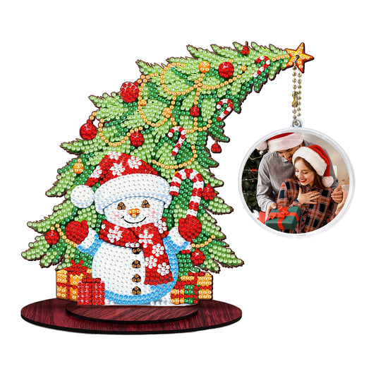 Photo Christmas Tree 5D DIY Diamond Art Tabletop Wood Decorations Ornament Kits