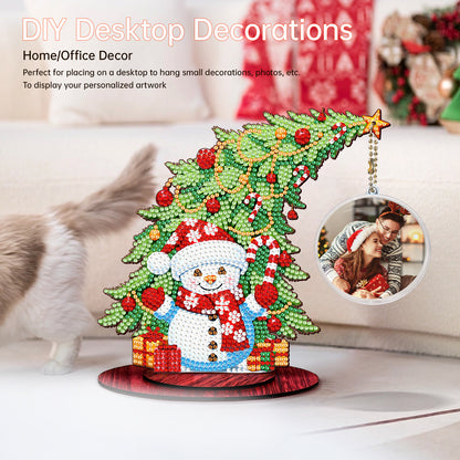 Photo Christmas Tree 5D DIY Diamond Art Tabletop Wood Decorations Ornament Kits