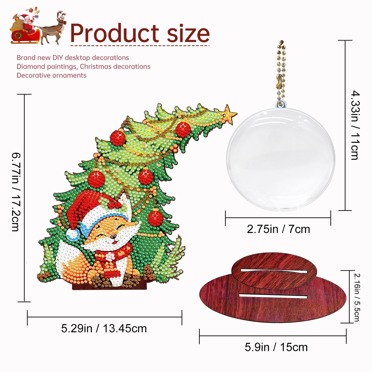 Photo Christmas Tree 5D DIY Diamond Art Tabletop Wood Decorations Ornament Kits
