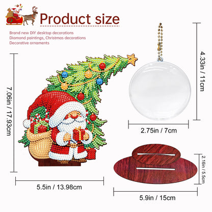 Photo Christmas Tree 5D DIY Diamond Art Tabletop Wood Decorations Ornament Kits