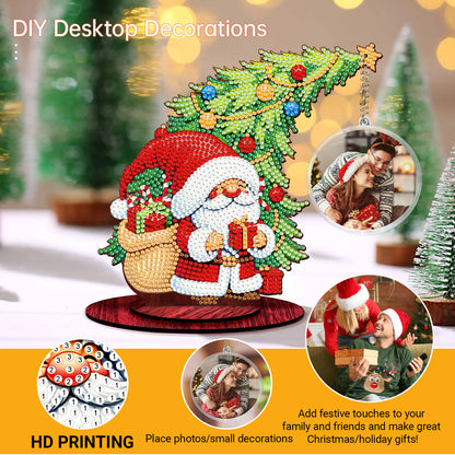 Photo Christmas Tree 5D DIY Diamond Art Tabletop Wood Decorations Ornament Kits