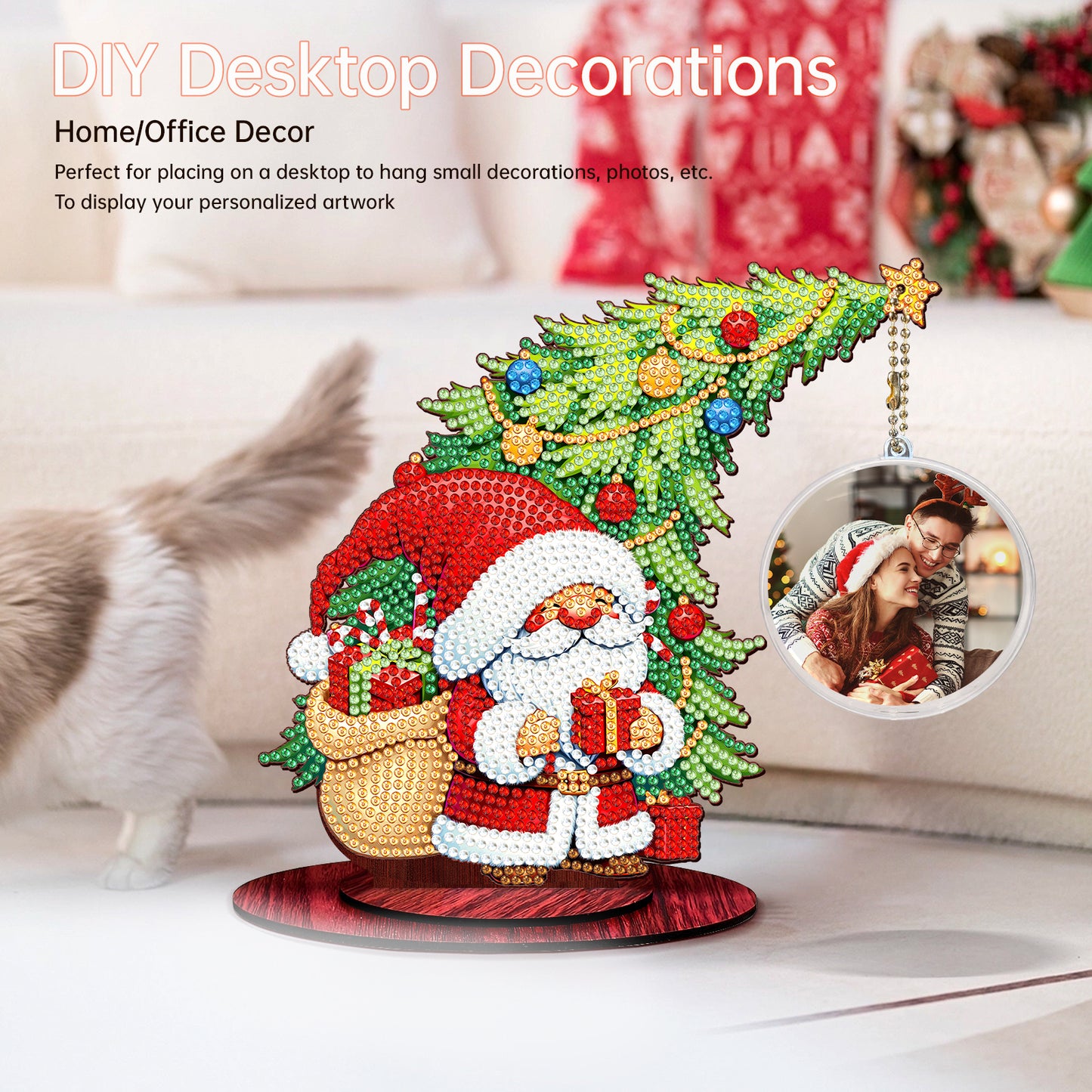 Photo Christmas Tree 5D DIY Diamond Art Tabletop Wood Decorations Ornament Kits
