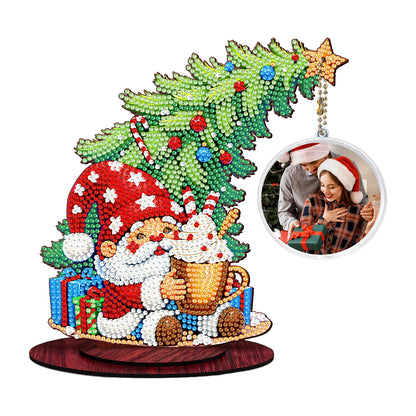 Photo Christmas Tree 5D DIY Diamond Art Tabletop Wood Decorations Ornament Kits