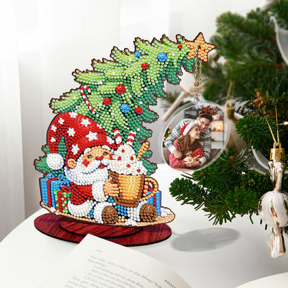 Photo Christmas Tree 5D DIY Diamond Art Tabletop Wood Decorations Ornament Kits