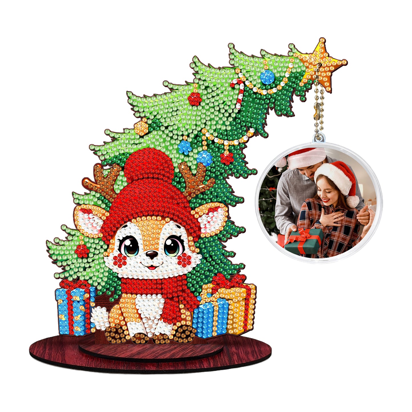 Photo Christmas Tree 5D DIY Diamond Art Tabletop Wood Decorations Ornament Kits