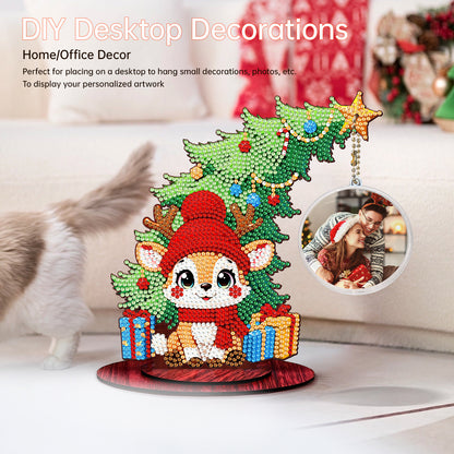 Photo Christmas Tree 5D DIY Diamond Art Tabletop Wood Decorations Ornament Kits
