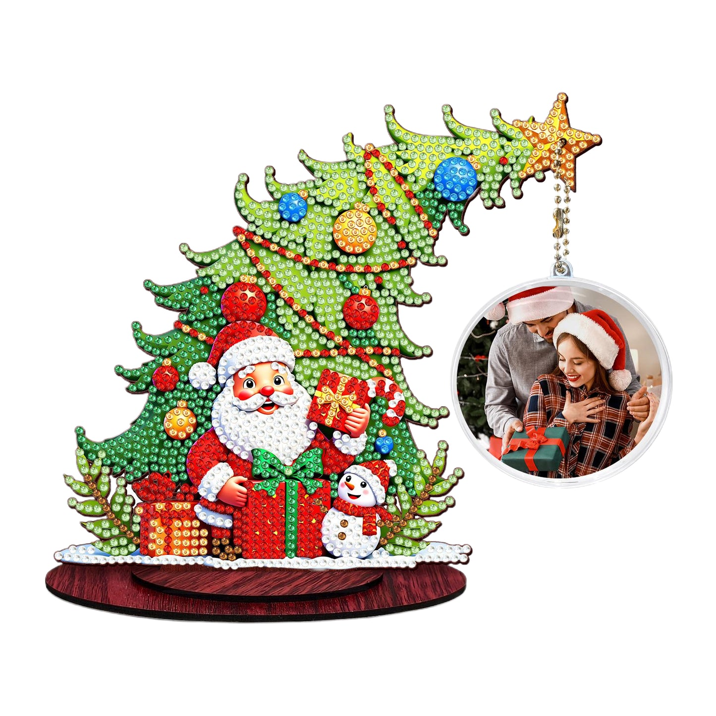 Photo Christmas Tree 5D DIY Diamond Art Tabletop Wood Decorations Ornament Kits