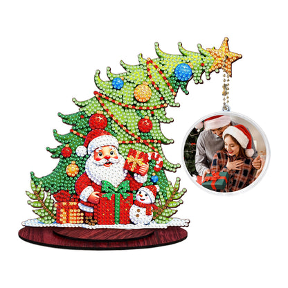 Photo Christmas Tree 5D DIY Diamond Art Tabletop Wood Decorations Ornament Kits