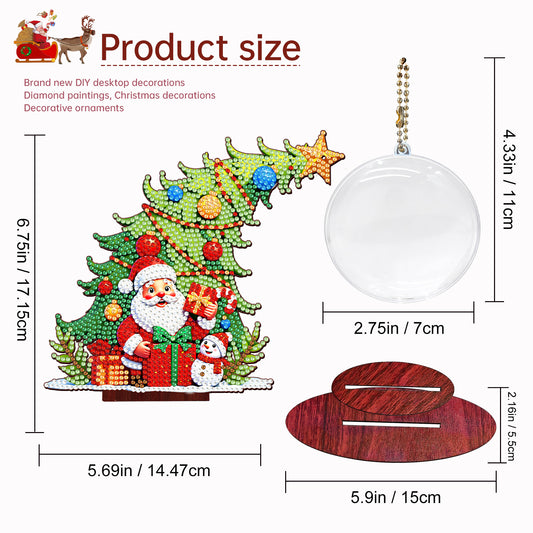 Photo Christmas Tree 5D DIY Diamond Art Tabletop Wood Decorations Ornament Kits