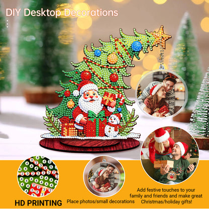 Photo Christmas Tree 5D DIY Diamond Art Tabletop Wood Decorations Ornament Kits