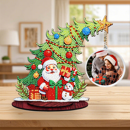 Photo Christmas Tree 5D DIY Diamond Art Tabletop Wood Decorations Ornament Kits