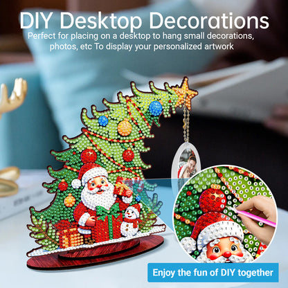 Photo Christmas Tree 5D DIY Diamond Art Tabletop Wood Decorations Ornament Kits